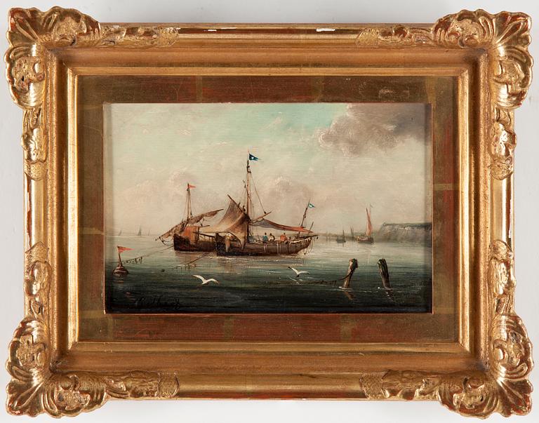 OKÄND KONSTNÄR, ett par, olja på pannå, otydligt signerade, 1800-talets andra hälft.