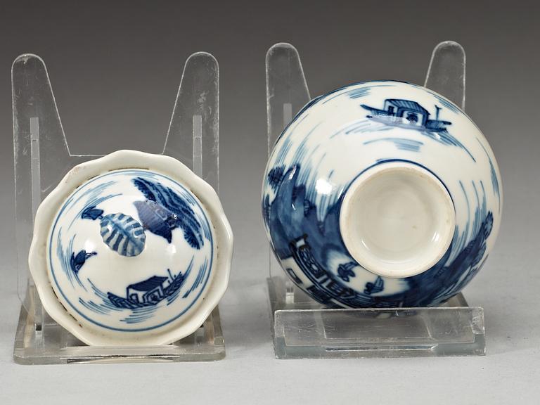 A set of 21 blue and white custard cups with covers, Qing dynasty, Qianlong (1736-95).