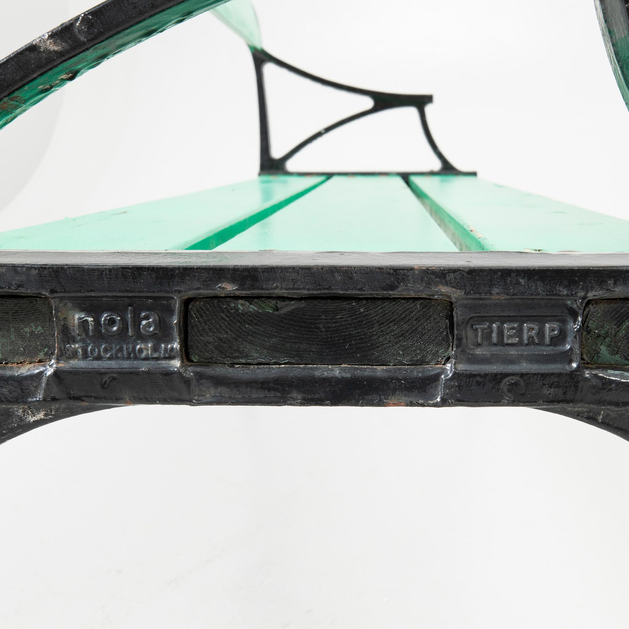 Garden bench, "Tessin", Tierp, Nola Stockholm, 20th century.
