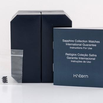 H STERN wristwatch, "Sapphire collection", 18 x 25 mm, quartz movement, 1 diamond, original case, guarantee document.