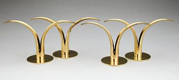 LJUSSTAKAR, 4 st, "Liljan", Ivar Ålenius Björk för Ystad-Metall, 1900-tal.