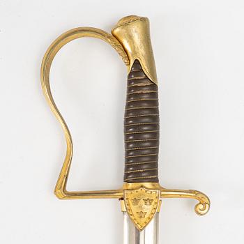 Sabre, Swedish, m/1891 for an officer in the supply corps, with scabbard.