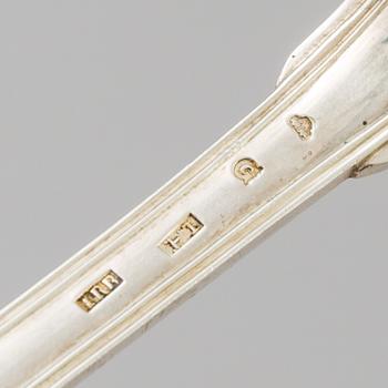 A Swedish empire silver serving spoon by Jacob Richard Borg in Gävle 1841. Weight ca 103 grams.