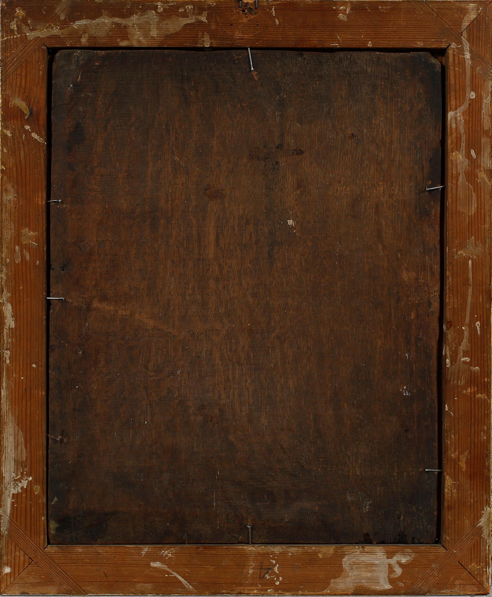 OKÄND KONSTNÄR, olja på pannå, 1800-tal.