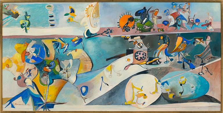 SVEN-ERIK JOHANSSON, gouache on panel.