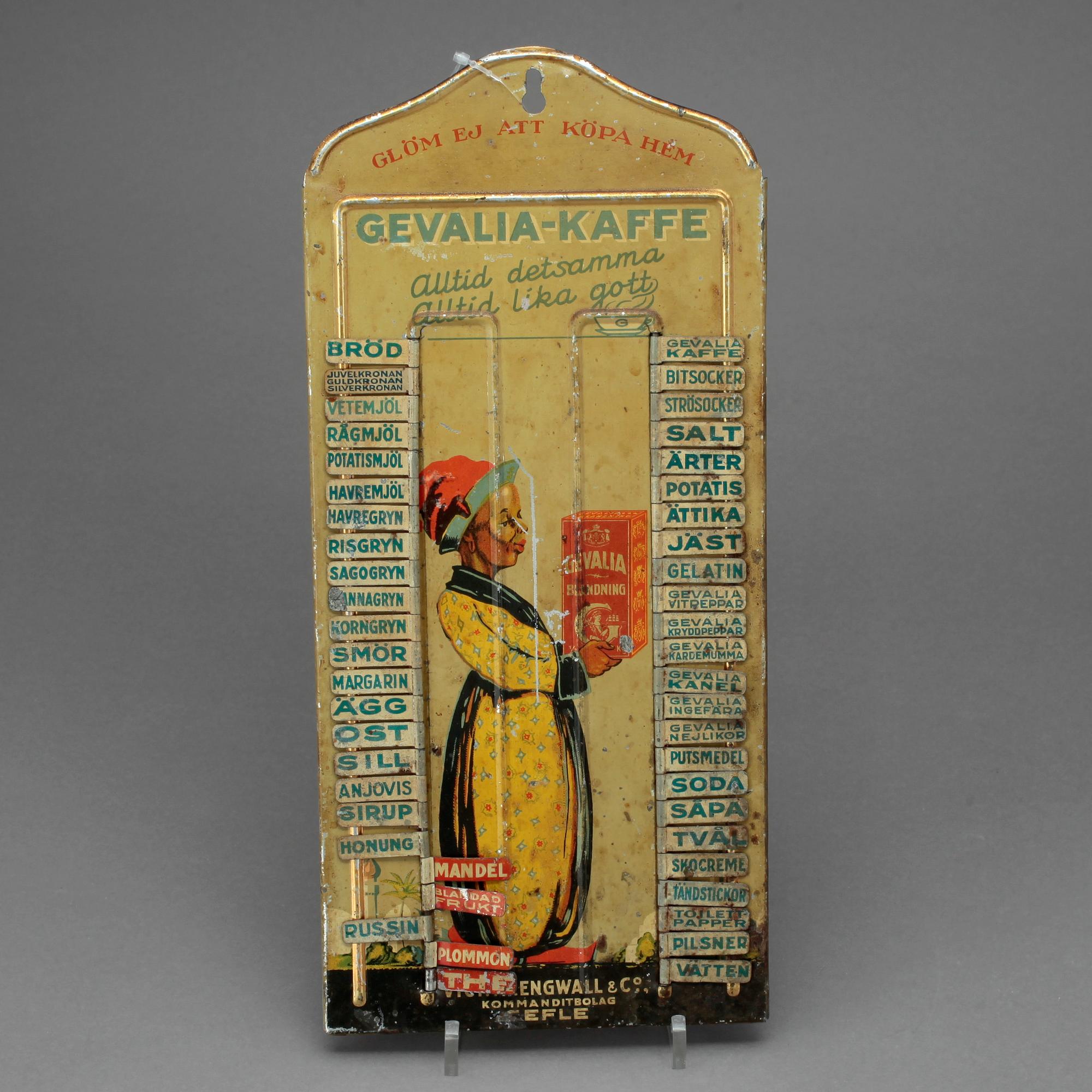 INKÖPSTAVLA, 1920-tal.