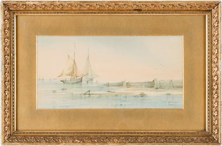 OKÄND KONSTNÄR. Akvarell. Bär signatur Markes. 1800/1900-tal.