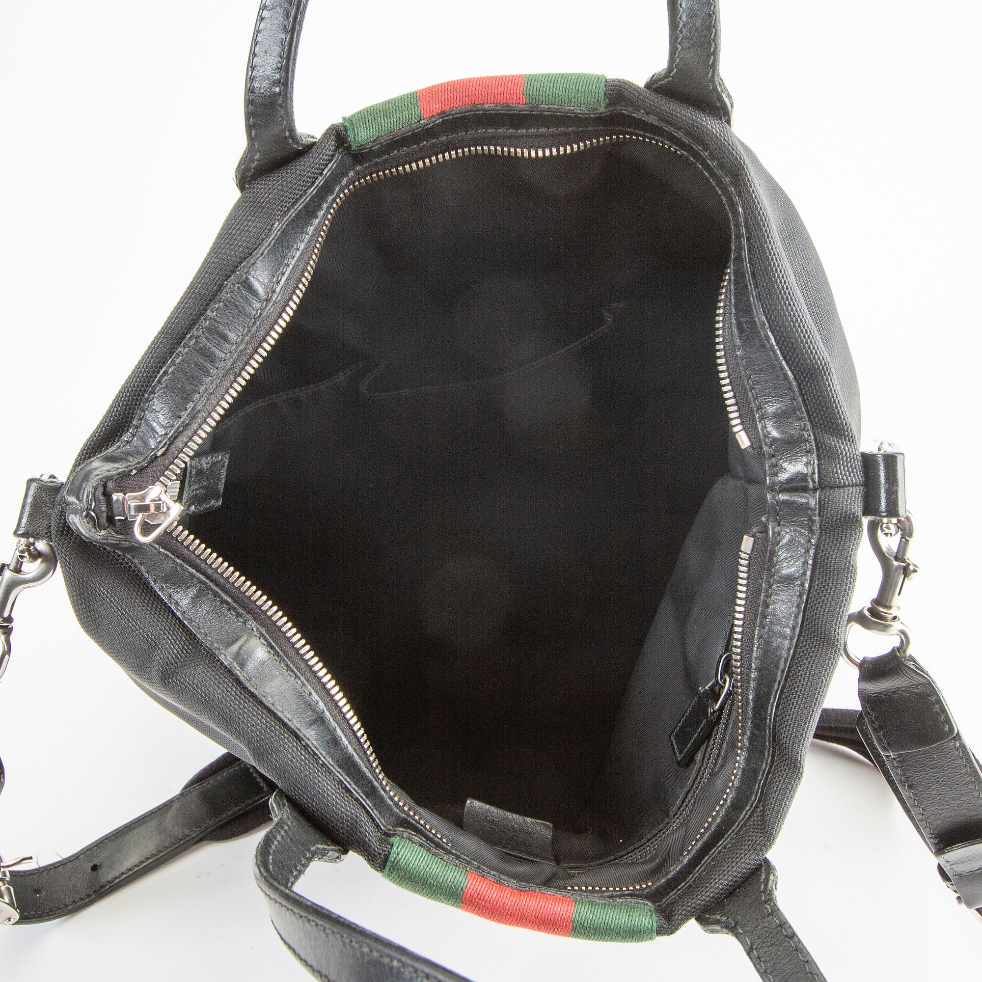 A Techno Web Stripe Canvas Tote  by Gucci.