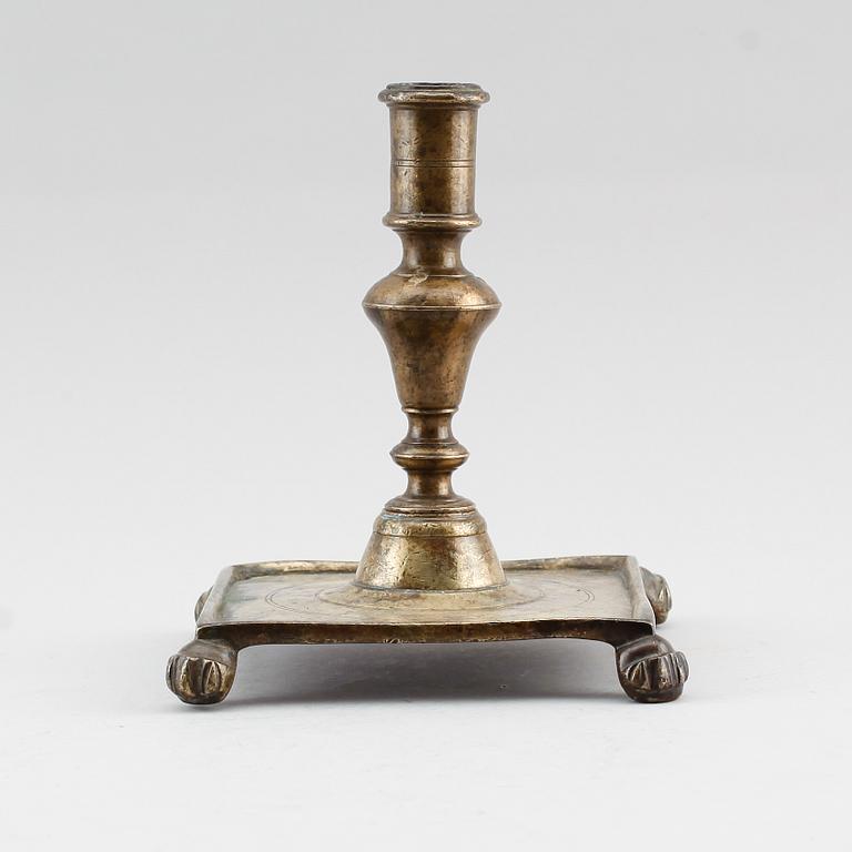 LJUSSTAKE, mässing, 1600-tal.