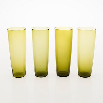 TAPIO WIRKKALA, saftglas, 10 st, modell 2204, Iittala. I produktion 1956-1969.