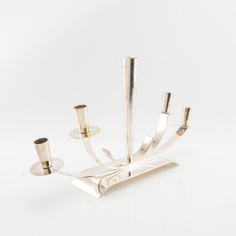 Walter Andersson attributed candelabrum, silver-plated, Ystad Metall, 1940s/50s.