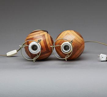 BORDSLAMPOR, ett par, 1970-tal.