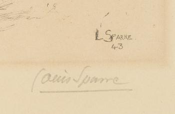 Louis Sparre, etching, plate signed and dated -43, pencil signed.