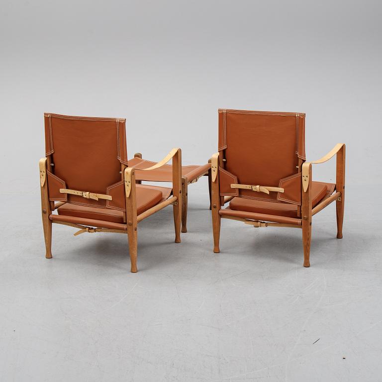 Kaare Klint, 4 karmstolar och 2 fotpallar, "Safari", Rasmussens Snedkerier Danmark, 1900-talets andra hälft.