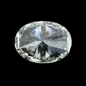 An oval brillant-cut diamond 2.94 cts quality ca K/L - si2/p1.