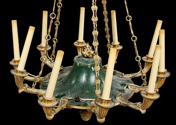 TAKLAMPA, empirestil, 1900-tal. Höjd ca 92 cm.