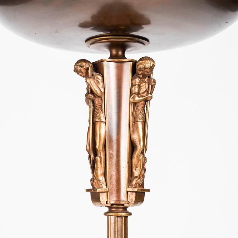 Atelier Torndahl, attributed to, a Swedish Grace brass uplight, 1930-1940s.