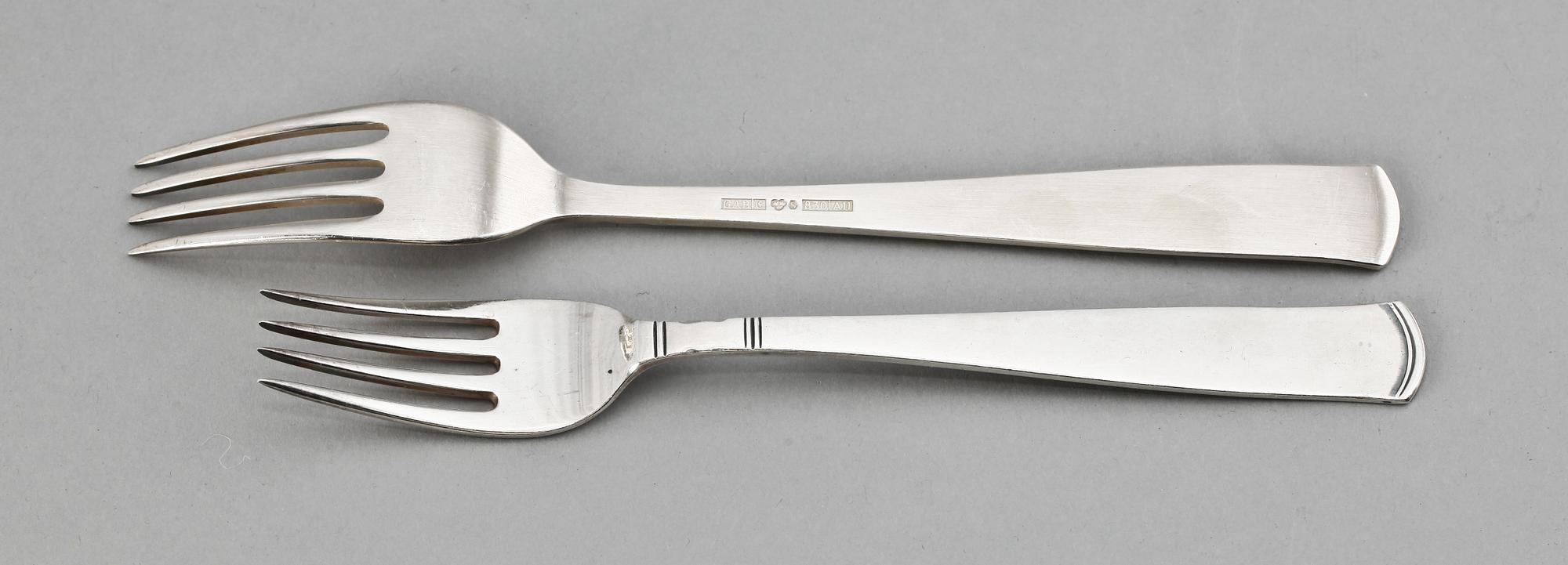 BESTICK, 72 delar, silver. Modell Rosenholm. GAB, olika år 1900-talets andra hälft.