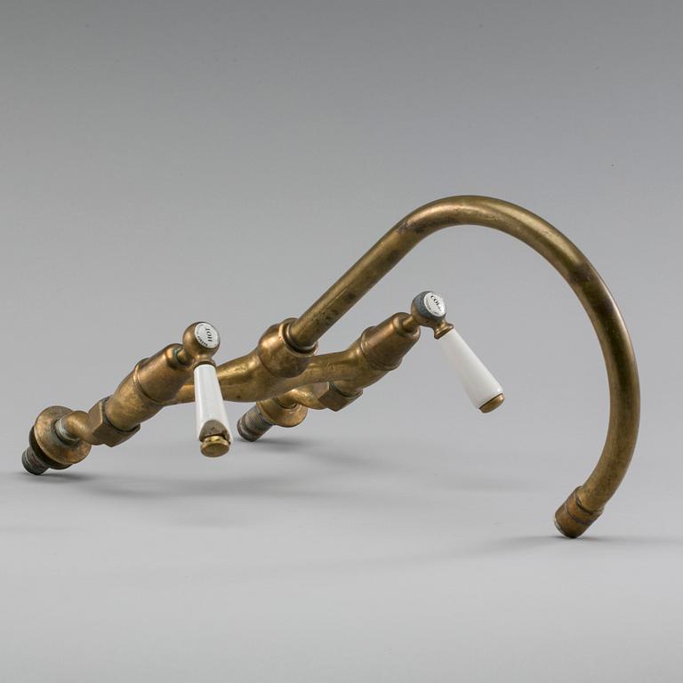 A BRASS KITCHEN FAUCET, Barber Wilsons London.