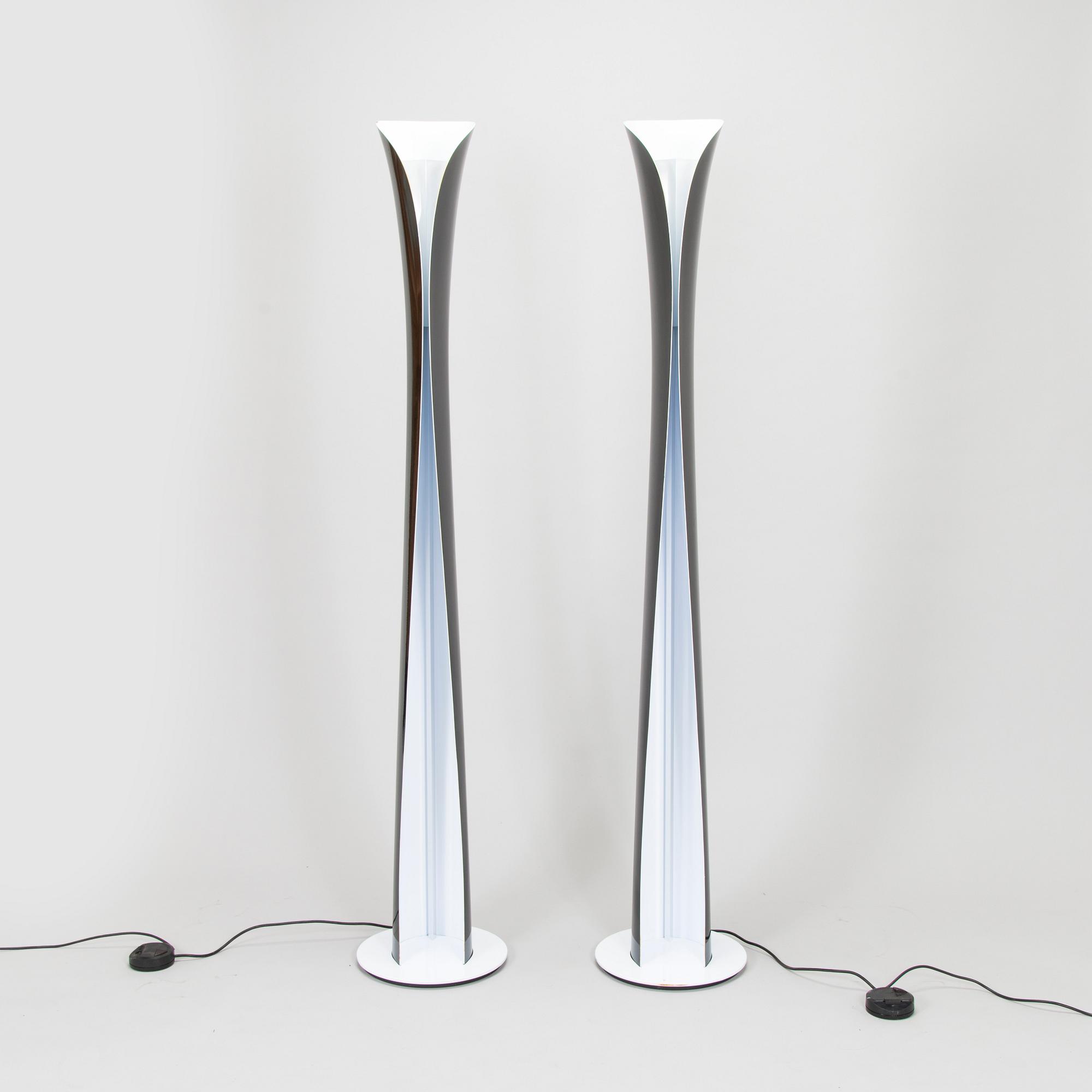 Karim Rashid, a pair floor lamp, "Cadmo", Artemide, Italy.