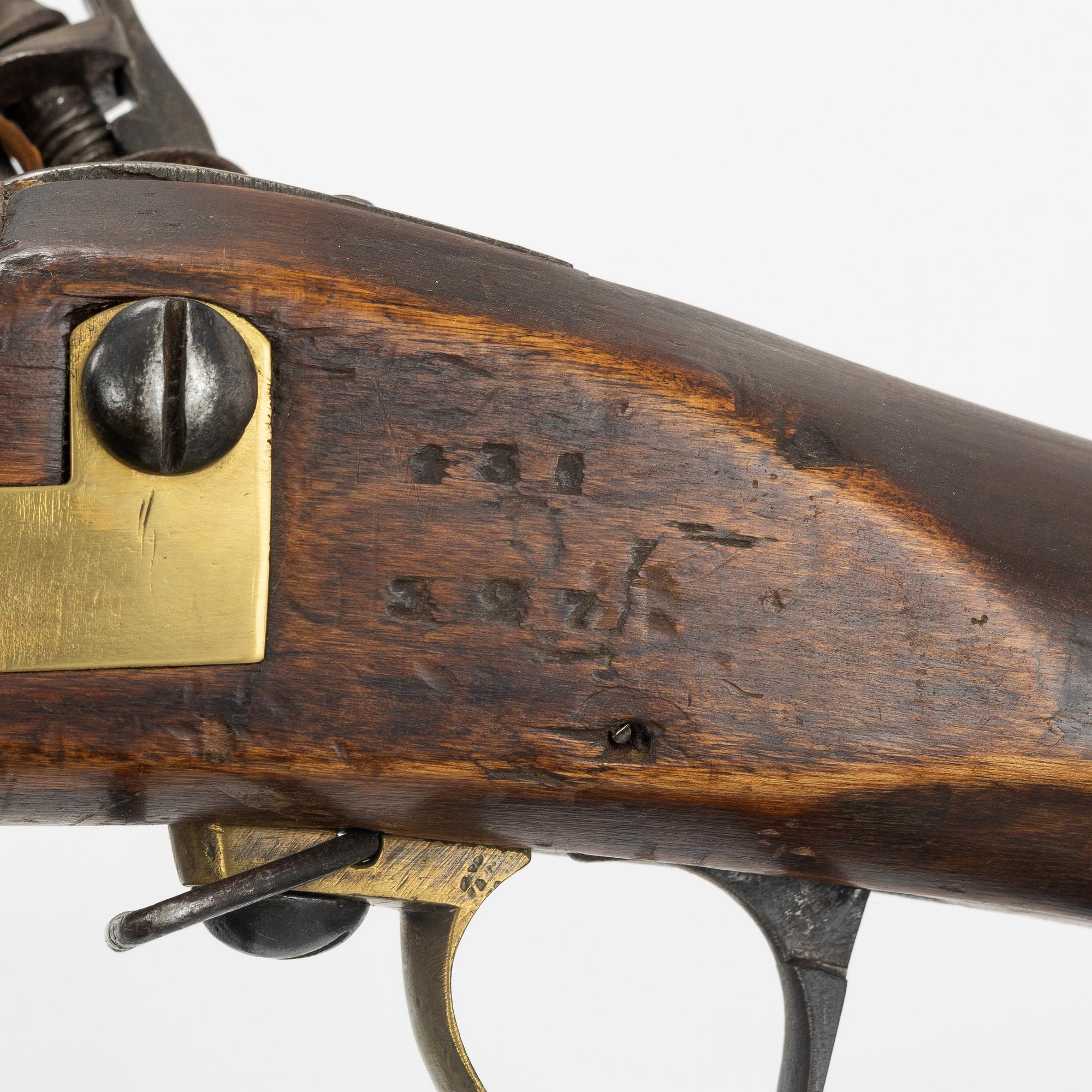 Flintlock rifle, Swedish repair model from the early 19th century.
