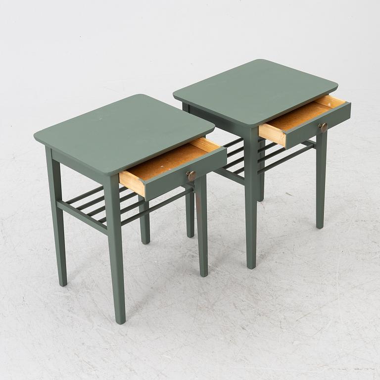 Bedside tables, a pair, mid-20th century.