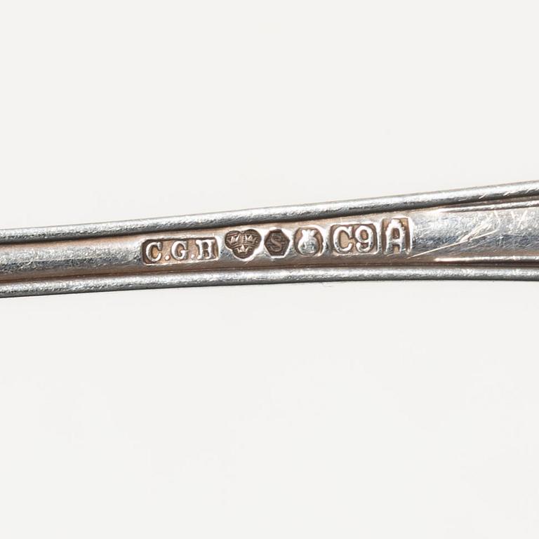 Bestickservis, silver, 33 delar, CG Hallberg, Stocholm, 1950-65.