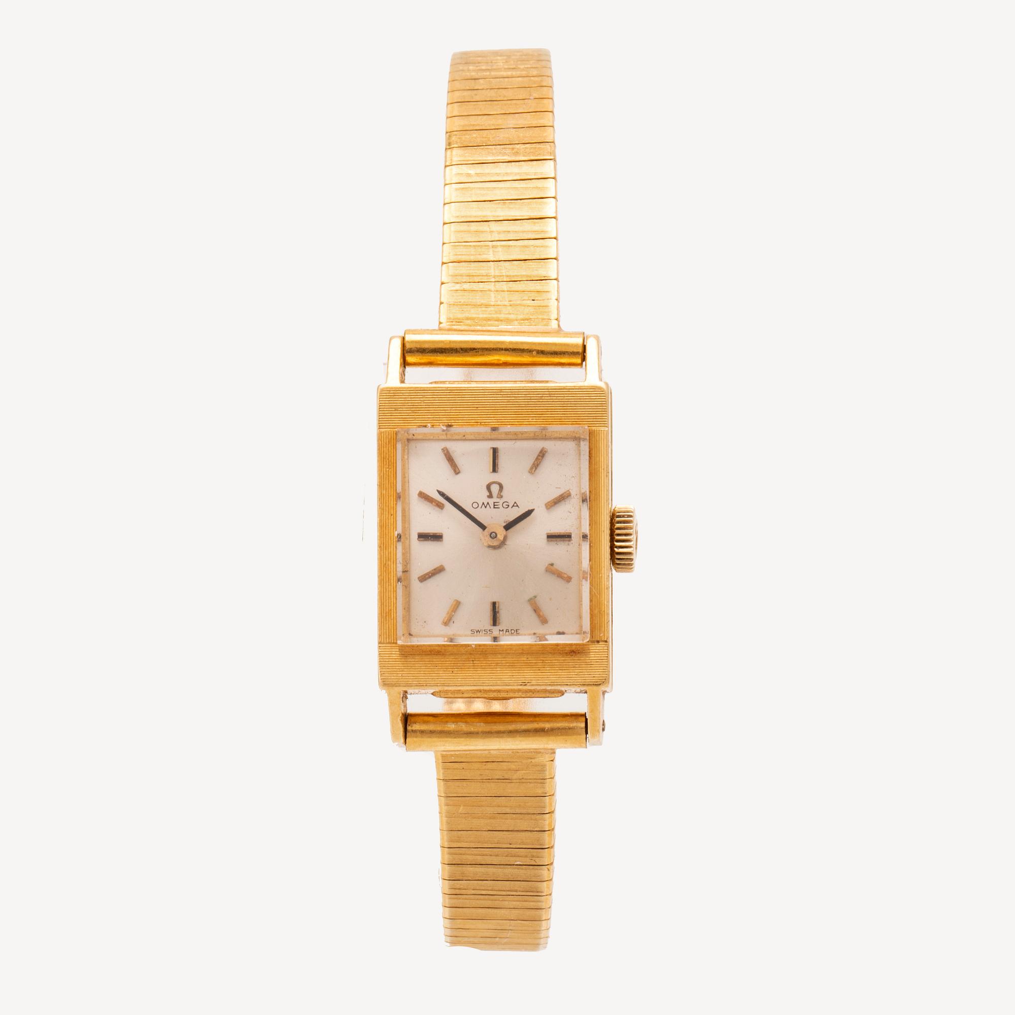 Omega, damarmbandsur, guld.