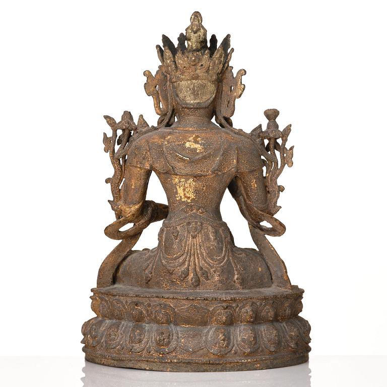 Bodhisattva, kallförgylld brons. Mingdynastin, 1400-talets mitt.