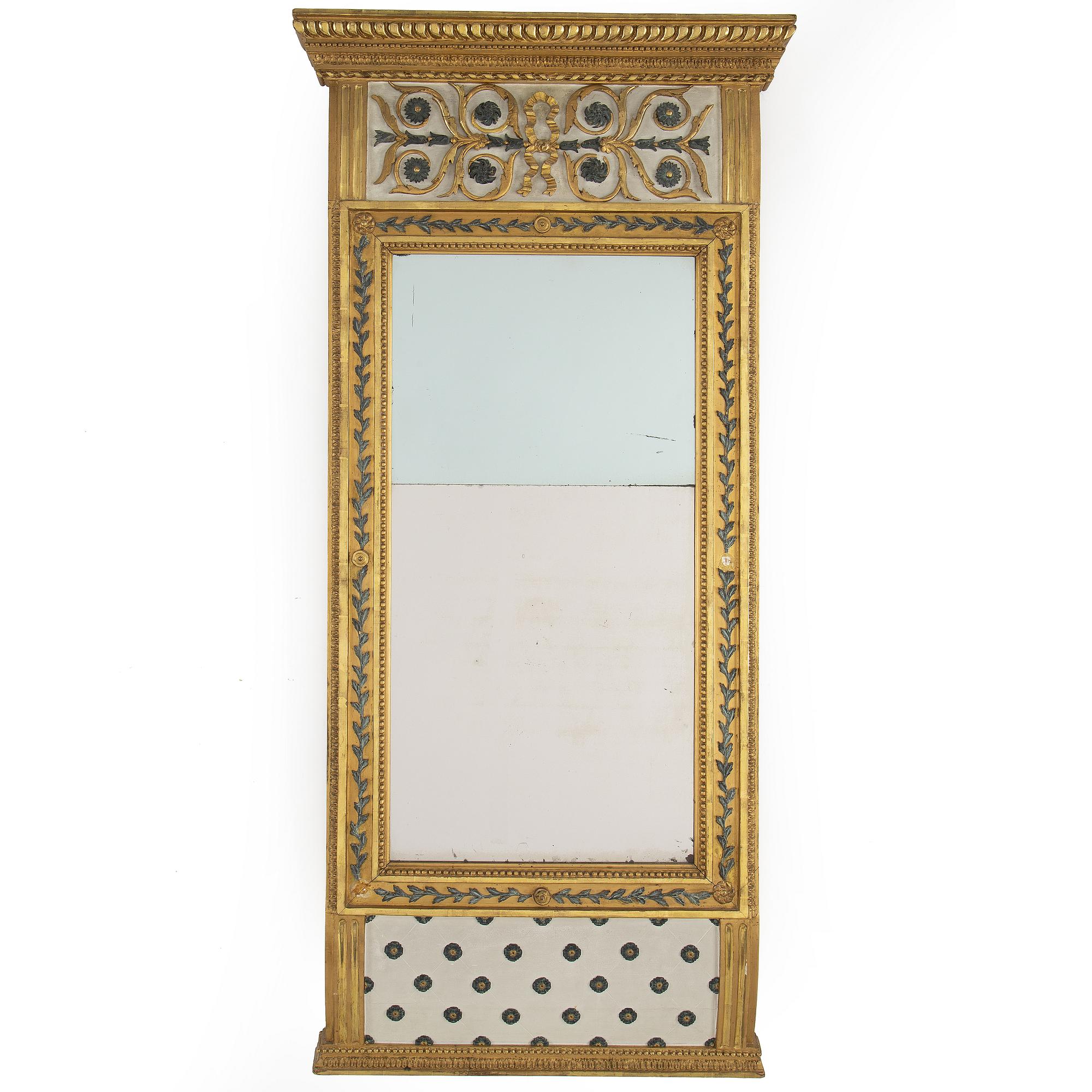 A late Gustavian mirror, circa 1800.