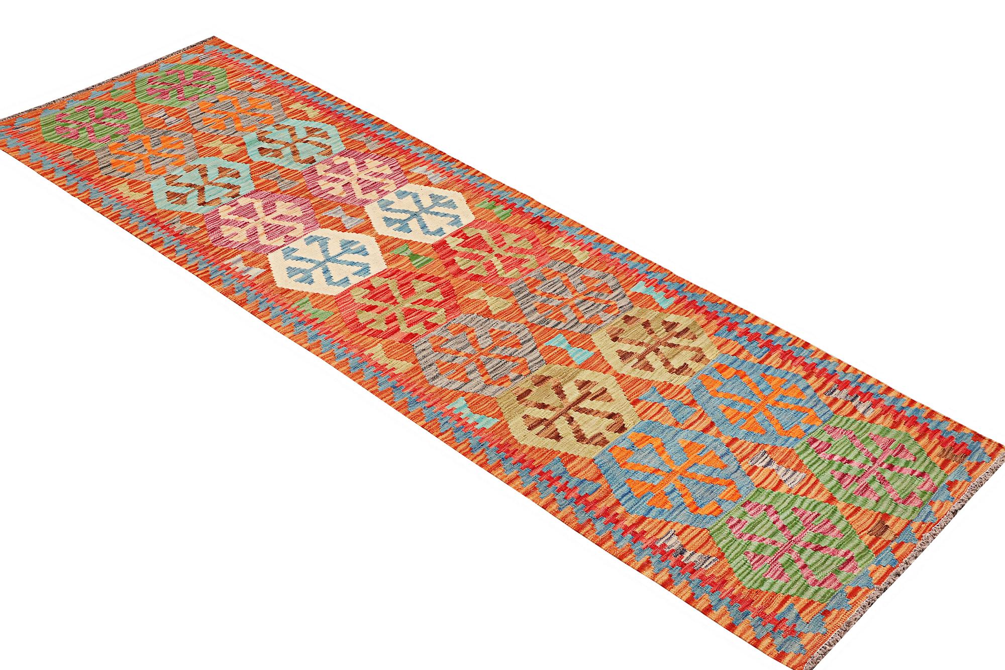 A Kilim runner, c. 298 x 84 cm.