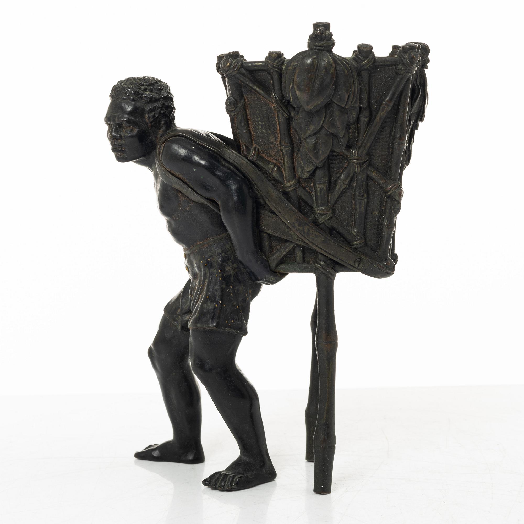 A bronze figure, late 19th Century.