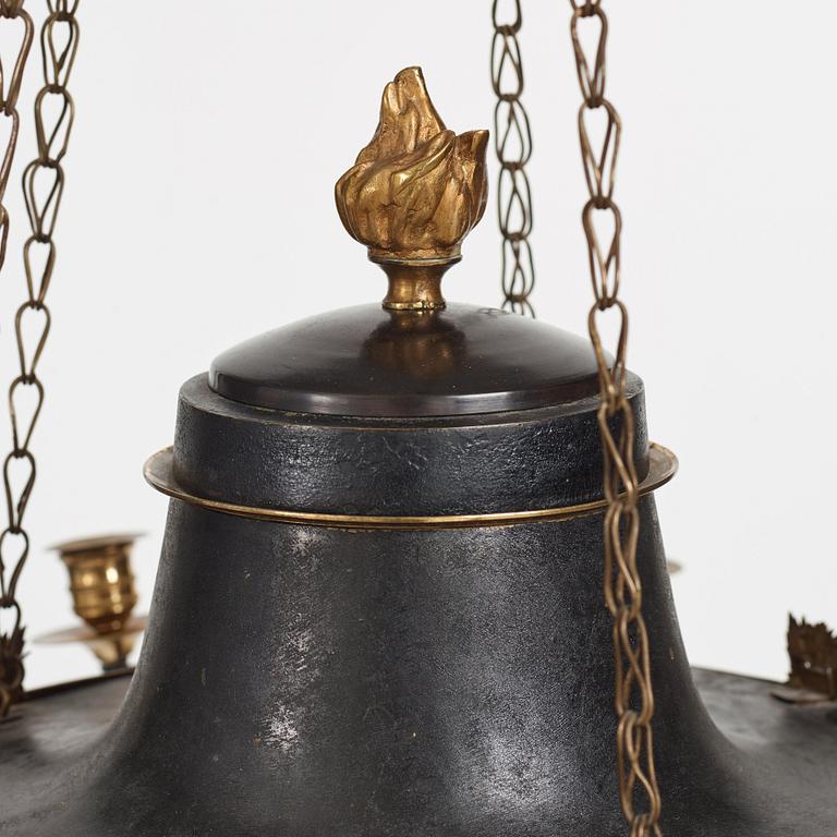 A presumably from Åbo Empire 19th century ten-light hanging lamp.