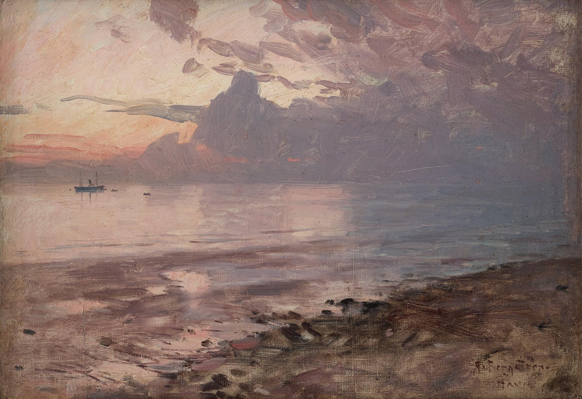 Alfred Bergström, Lågvatten, från kusten vid Le Havre, Normandie.
