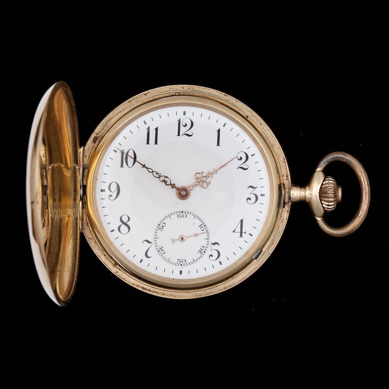 FICKUR, savonett, 18k guld. 1900-talets första hälft. Vikt 94,9g.