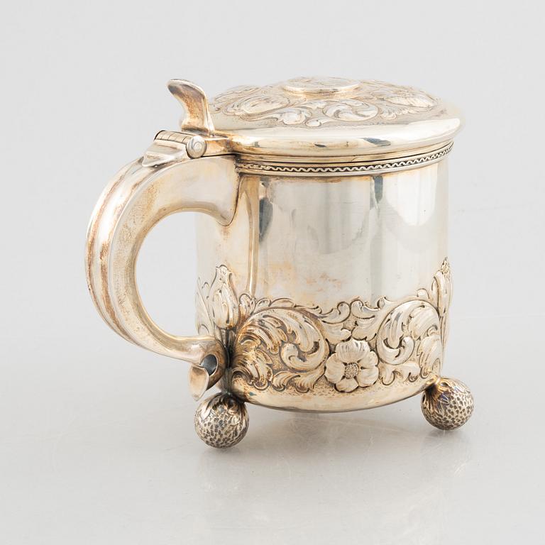 A Swedish silver tankard, mark of GH Markenius, Stockholm 1941.