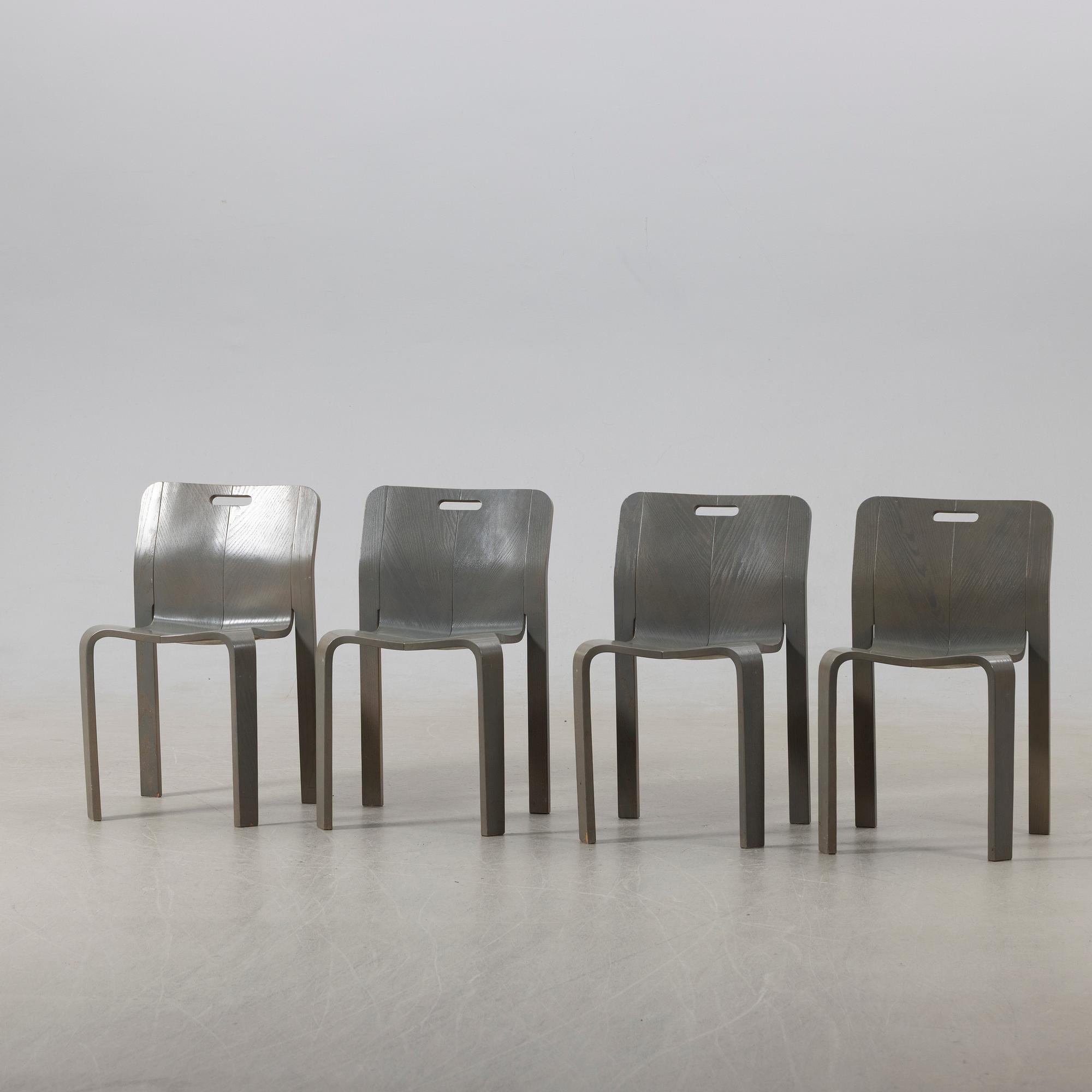 Jan Ekselius, chairs, 4 pcs, JOC Möbler, Vetlanda, second half of the 20th century.