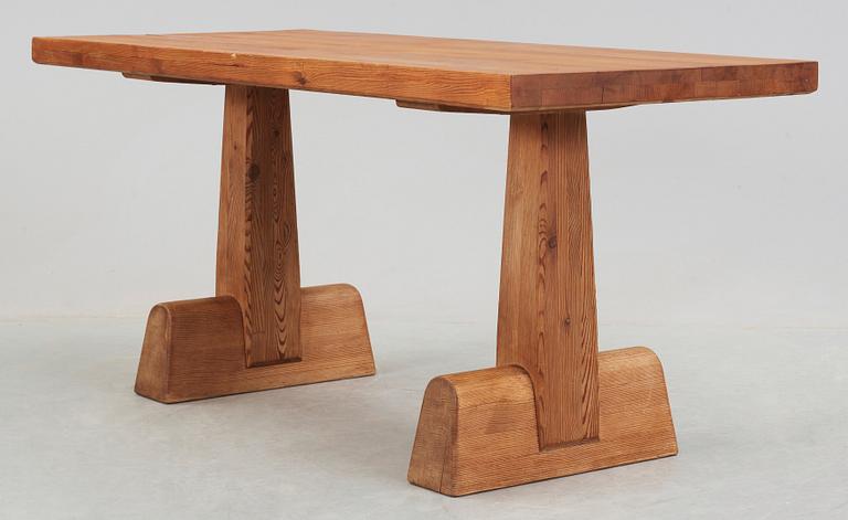 An Axel Einar Hjorth 'Utö' stained pine table, Nordiska Kompaniet, Sweden 1930's.