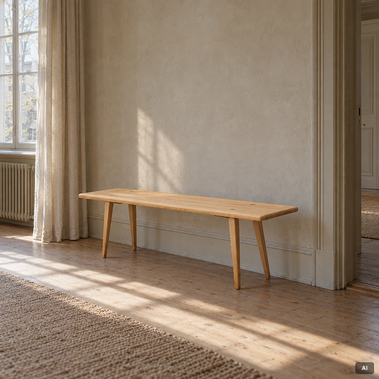 A pine bench, pine, 1970s/80s.