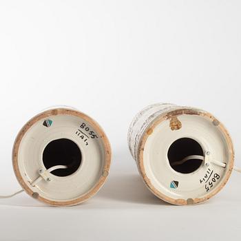 Bordslampor, ett par, Bitossi för Bergboms, 1970-tal.