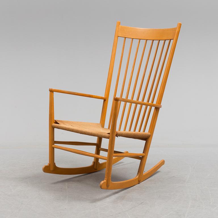A 'J16' rocking chair by Hans J Wegner, F.D.B Møbler, Denmark.