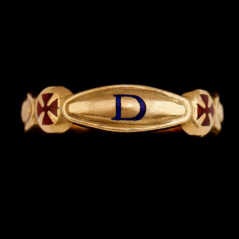 RING, 18K guld, Stockholm 1961. Vikt ca 7 g.