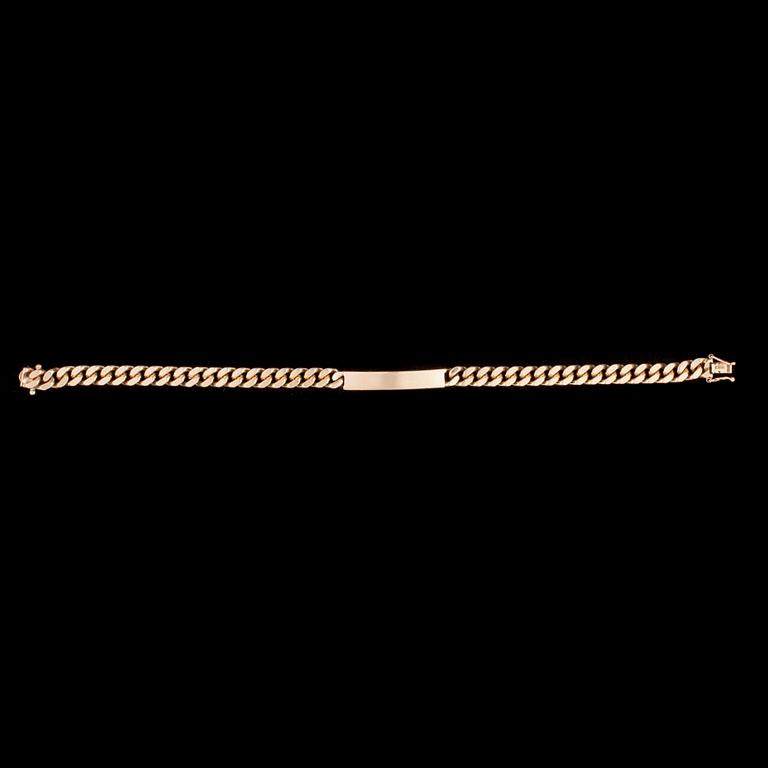 ARMBAND, 14K kultaa, pansarked. Vikt 38 g.