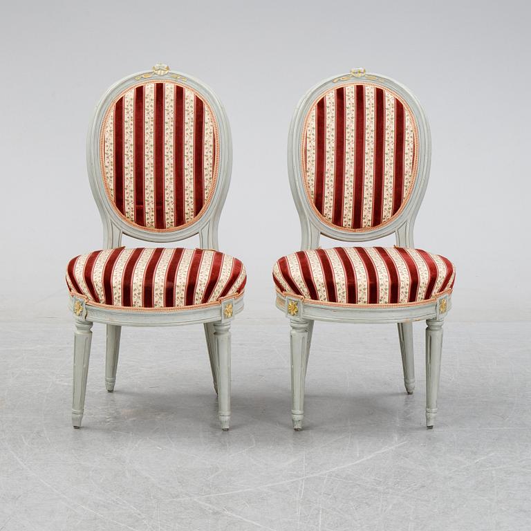 A pair of Gustavian chairs by Anders Swensson, from around the year 1900.