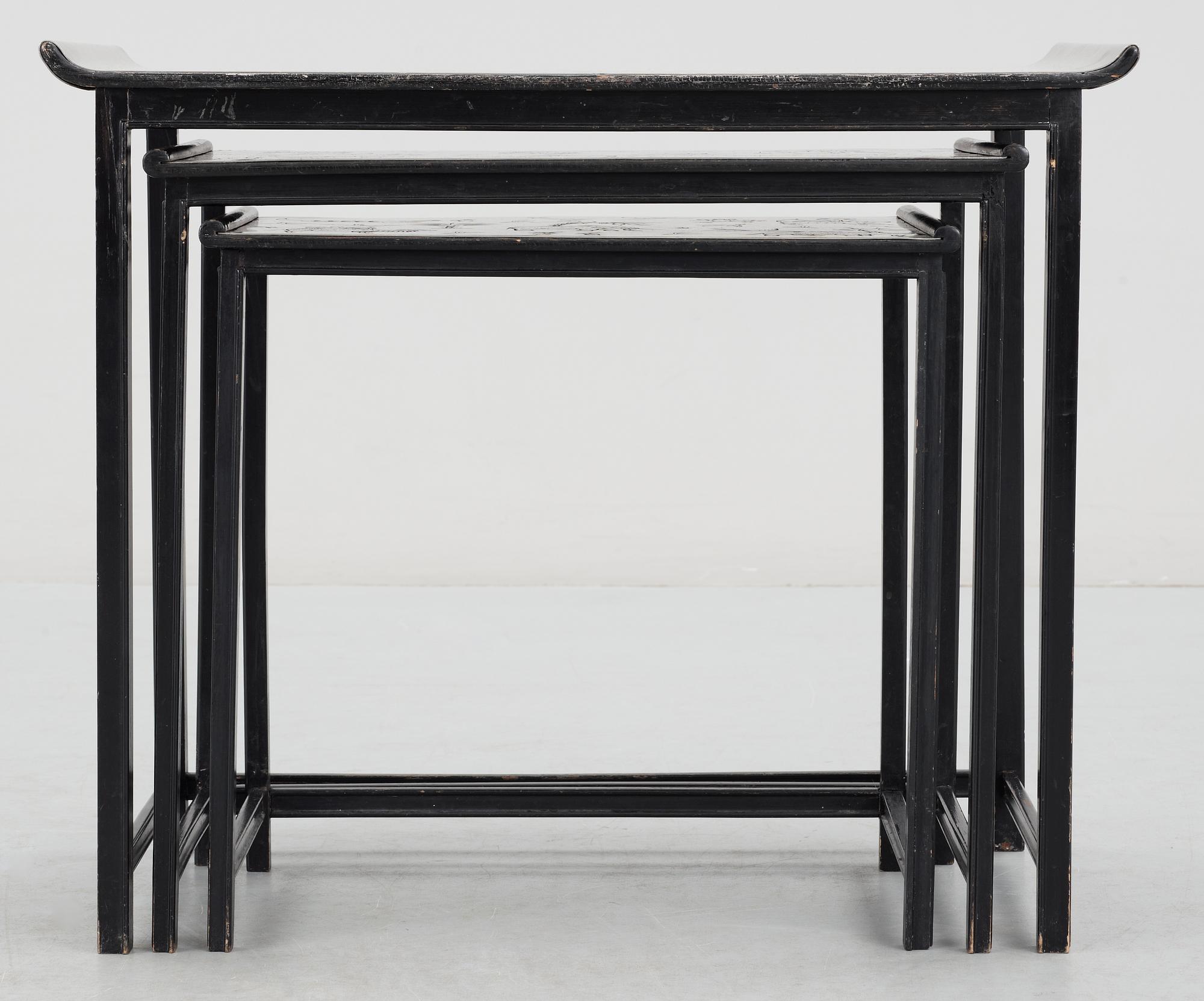 A Nils Fougstedt & Björn Trägårdh set of tables by Svenskt Tenn 1930.