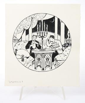 GÖSTA ADRIAN-NILSSON, 2 st, tusch, 1900-talets början.