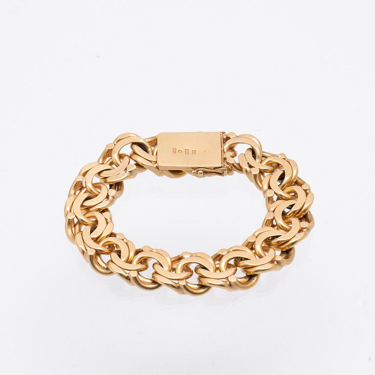 Armband 18K manglad pansarlänk Pastarus Presto förening Stockholm 1952.