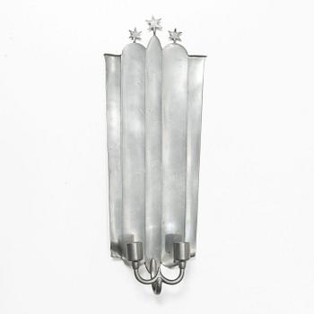 Edvin Ollers, Wall light, pewter, Schreuder & Olsson, Stockholm, 1934.
