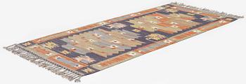 Märta Måås-Fjetterström, a carpet, 'Tolvbladsmattan', flat weave, c. 205 x 95 cm, signed MMF.