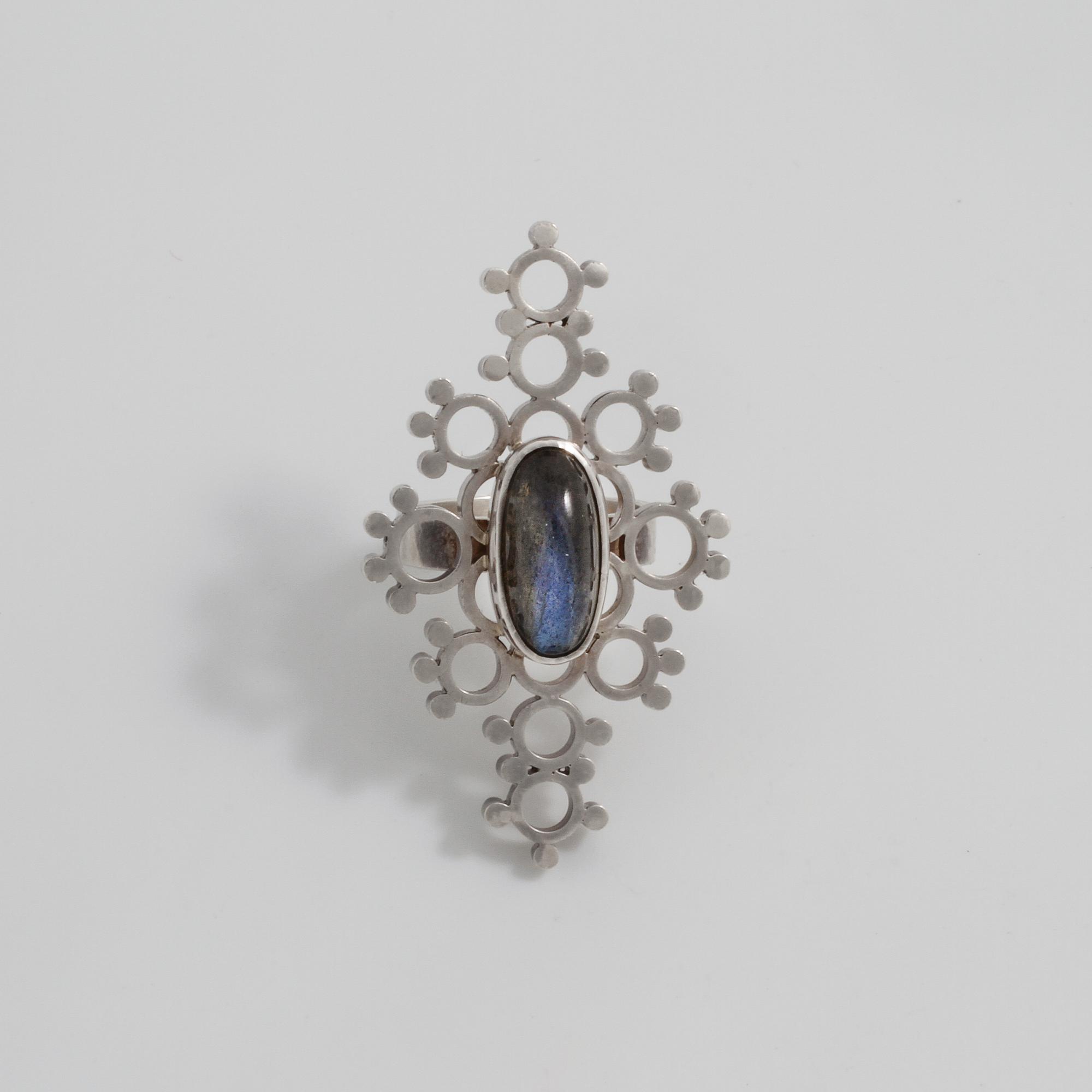CECILIA JOHANSSON, Göteborg, 1968, a labradorite ring.